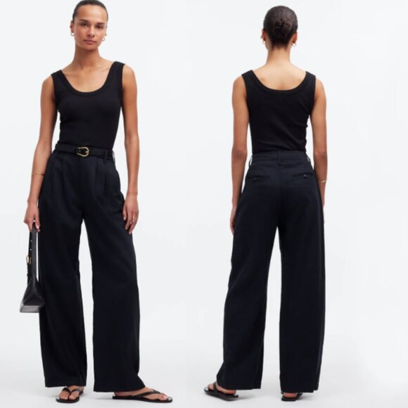 Madewell The Petite Harlow Wide-Leg Pant NWT in Black 4P - Picture 1 of 12